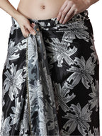 Jyoti Fashion Women's Black Chinon Digital Printed Ready To Wear Saree with Blouse | Grocsy