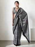 Jyoti Fashion Women's Grey Chinon Digital Printed Ready To Wear Saree with Blouse | Grocsy
