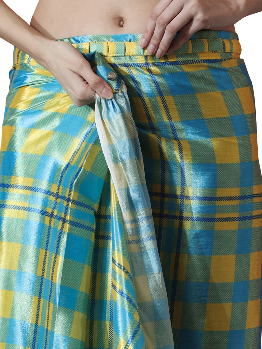 Jyoti Fashion Women's Sky Blue Chinon Digital Printed Ready To Wear Saree with Blouse | Grocsy