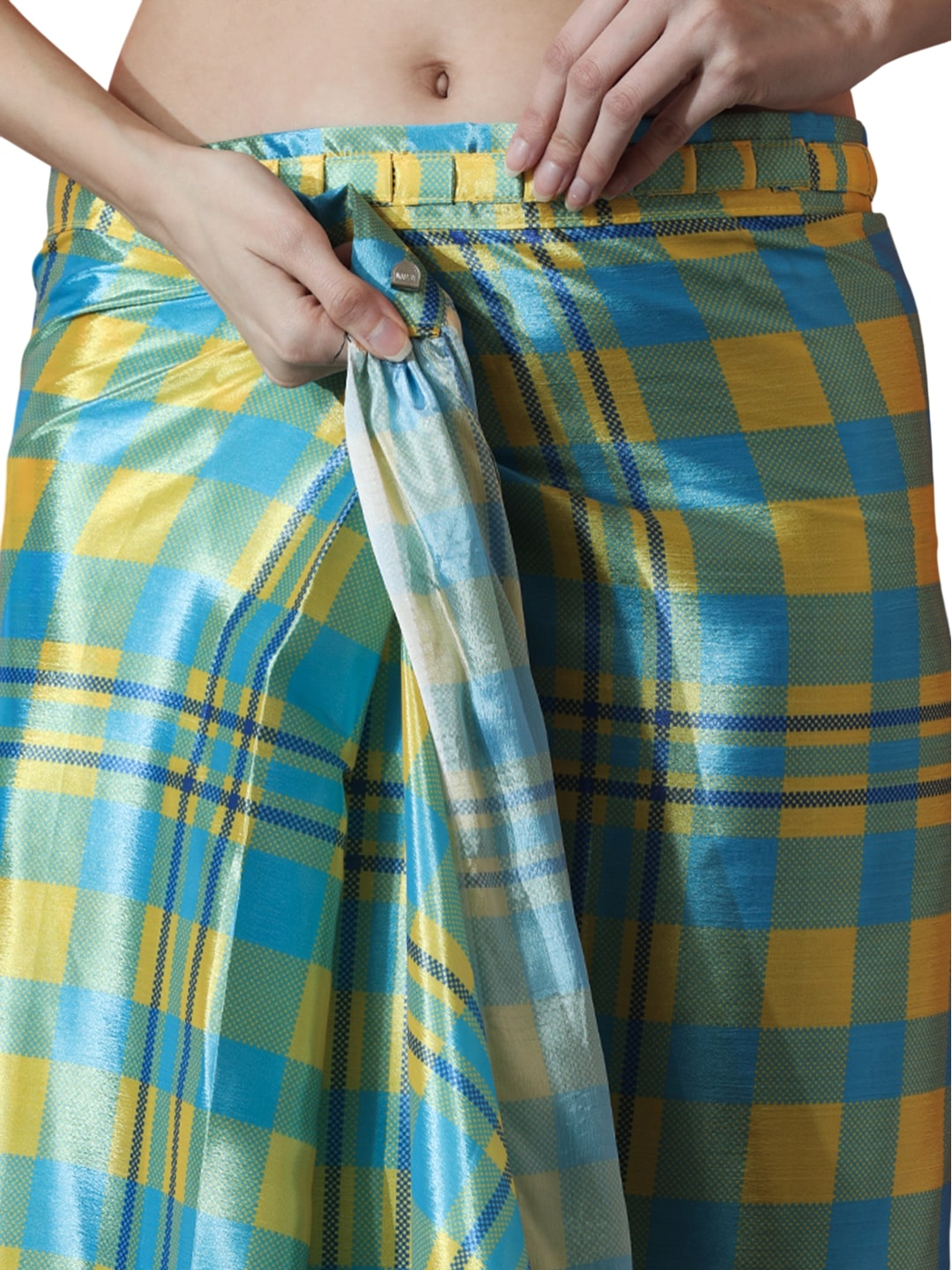Jyoti Fashion Women's Sky Blue Chinon Digital Printed Ready To Wear Saree with Blouse | Grocsy