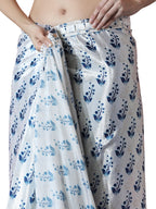 Jyoti Fashion Women's Blue Chinon Digital Printed Ready To Wear Saree with Blouse | Grocsy