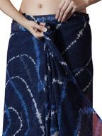 Jyoti Fashion Women's Dark Blue Marble Chiffon Printed Ready To Wear Saree with Blouse | Grocsy
