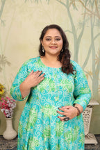 Jyoti Fashion Women's Sky Blue Rayon Floral Print with Sequins Designer Anarkali Set | Grocsy