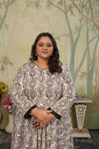 Jyoti Fashion Women's Grey Rayon Floral Print with Sequins Designer Anarkali Set | Grocsy