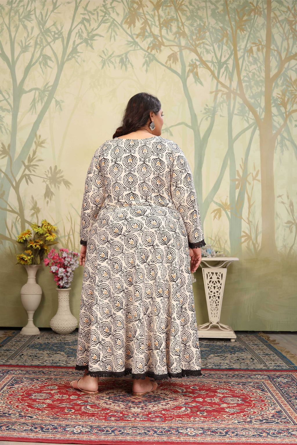 Jyoti Fashion Women's Grey Rayon Floral Print with Sequins Designer Anarkali Set | Grocsy
