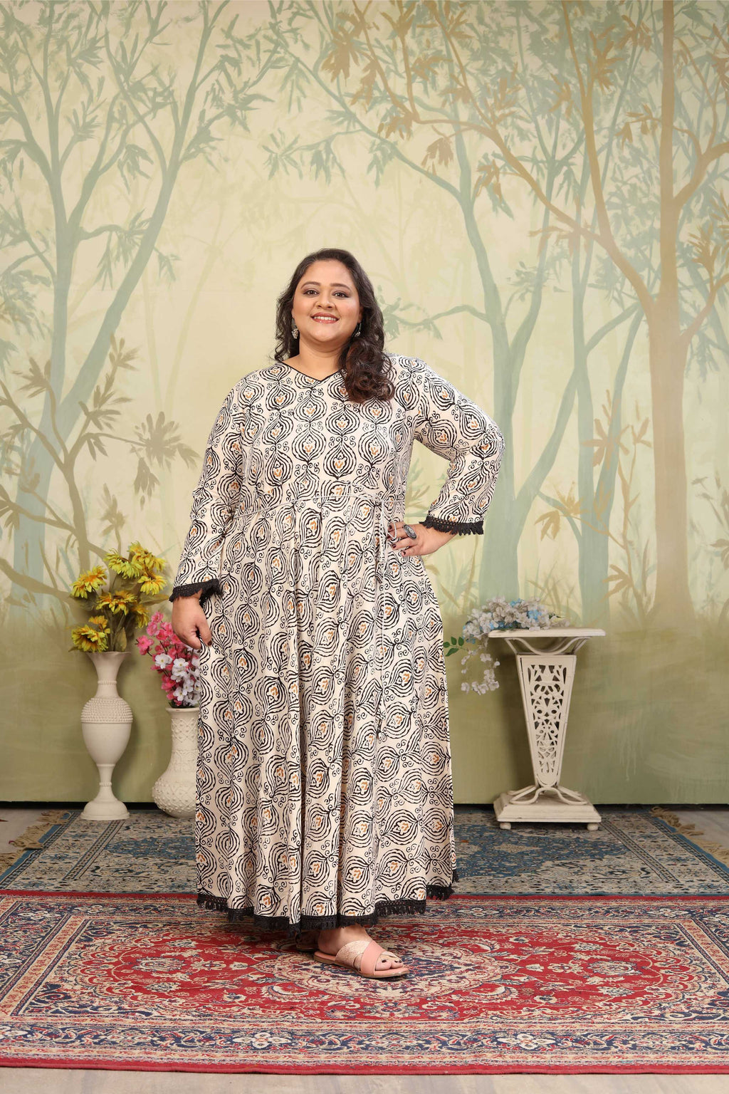 Jyoti Fashion Women's Grey Rayon Floral Print with Sequins Designer Anarkali Set | Grocsy
