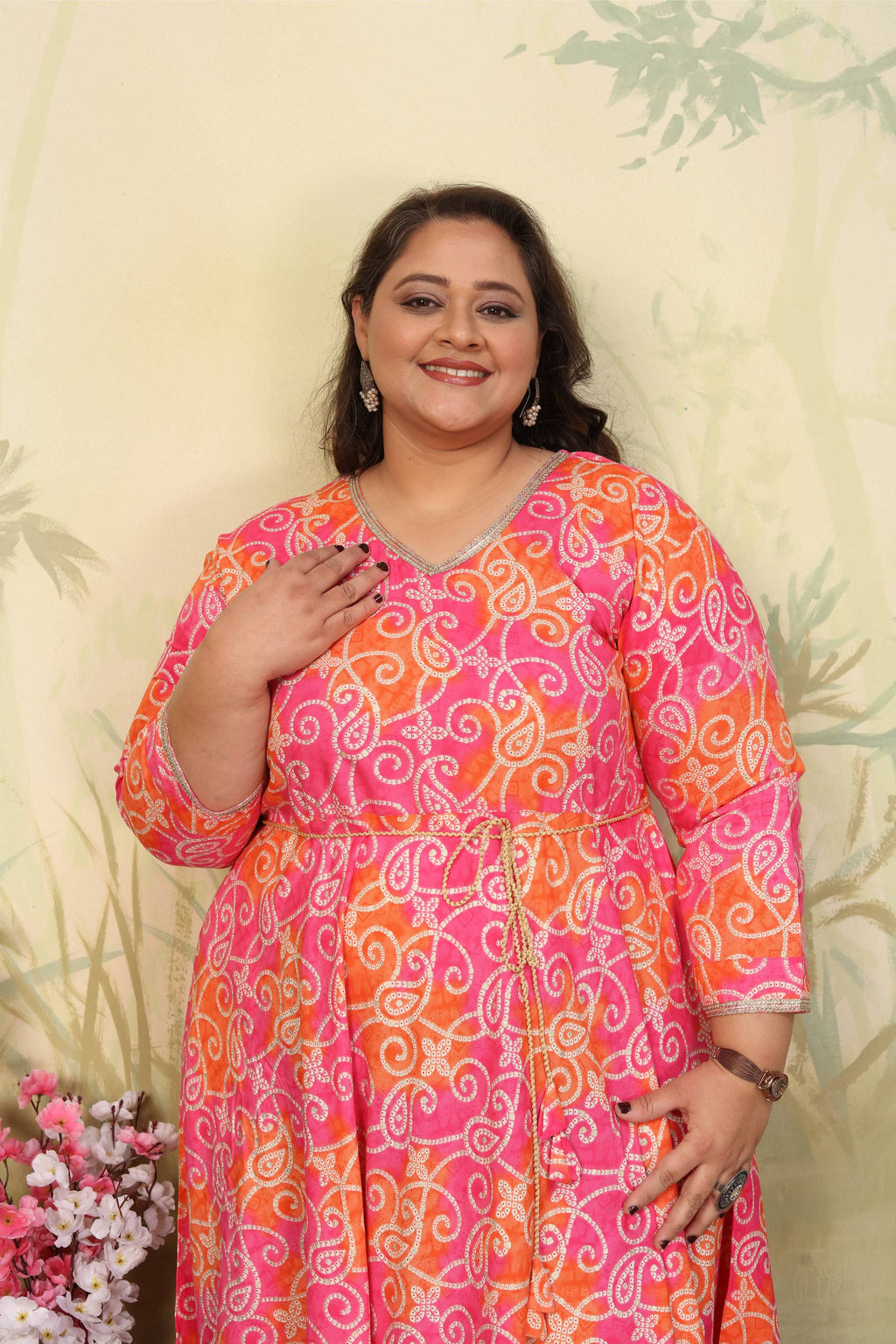 Jyoti Fashion Women's Pink Rayon Floral Print with Sequins Designer Anarkali Set | Grocsy