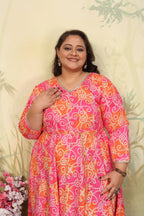 Jyoti Fashion Women's Pink Rayon Floral Print with Sequins Designer Anarkali Set | Grocsy
