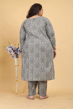 Jyoti Fashion Women's Grey Rayon Digital Print with Handwork Kurta Set | Grocsy