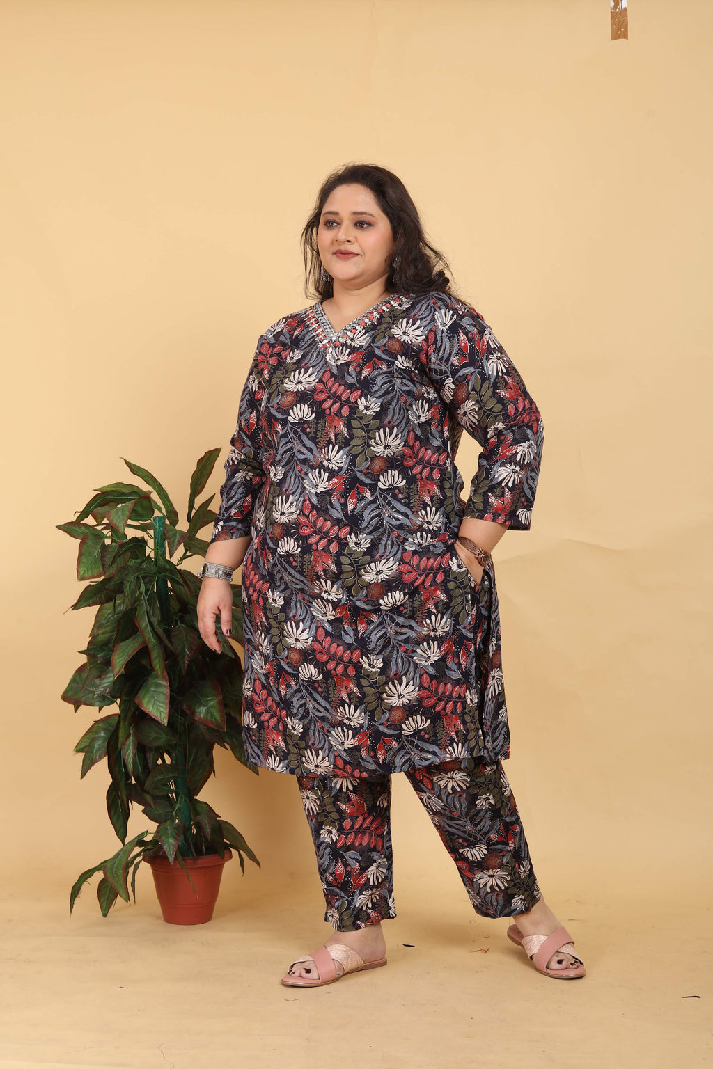 Jyoti Fashion Women's Black Rayon Digital Print with Handwork Kurta Set | Grocsy