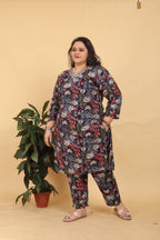 Jyoti Fashion Women's Black Rayon Digital Print with Handwork Kurta Set | Grocsy