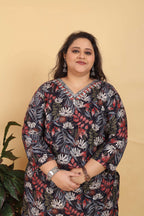 Jyoti Fashion Women's Black Rayon Digital Print with Handwork Kurta Set | Grocsy