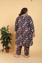 Jyoti Fashion Women's Black Rayon Digital Print with Handwork Kurta Set | Grocsy