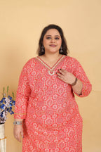 Jyoti Fashion Women's Pink Rayon Digital Print with Handwork Kurta Set | Grocsy