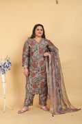 Jyoti Fashion Women's Grey Lichi Viscose Digital Print with Handwork Kurta Set | Grocsy