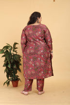 Jyoti Fashion Women's Brown Lichi Viscose Digital Print with Handwork Kurta Set | Grocsy
