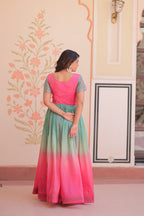 Jyoti Fashion Women's Pink Gold Crush Embroidered Designer Anarkali Set | Grocsy