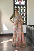 Jyoti Fashion Women's Mehendi Soft Tussar Silk Printed Designer Saree with Blouse | Grocsy