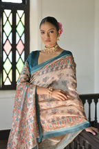 Jyoti Fashion Women's Rama Soft Tussar Silk Printed Designer Saree with Blouse | Grocsy