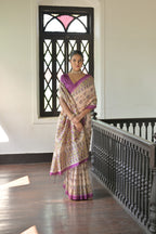 Jyoti Fashion Women's Wine Soft Tussar Silk Printed Designer Saree with Blouse | Grocsy