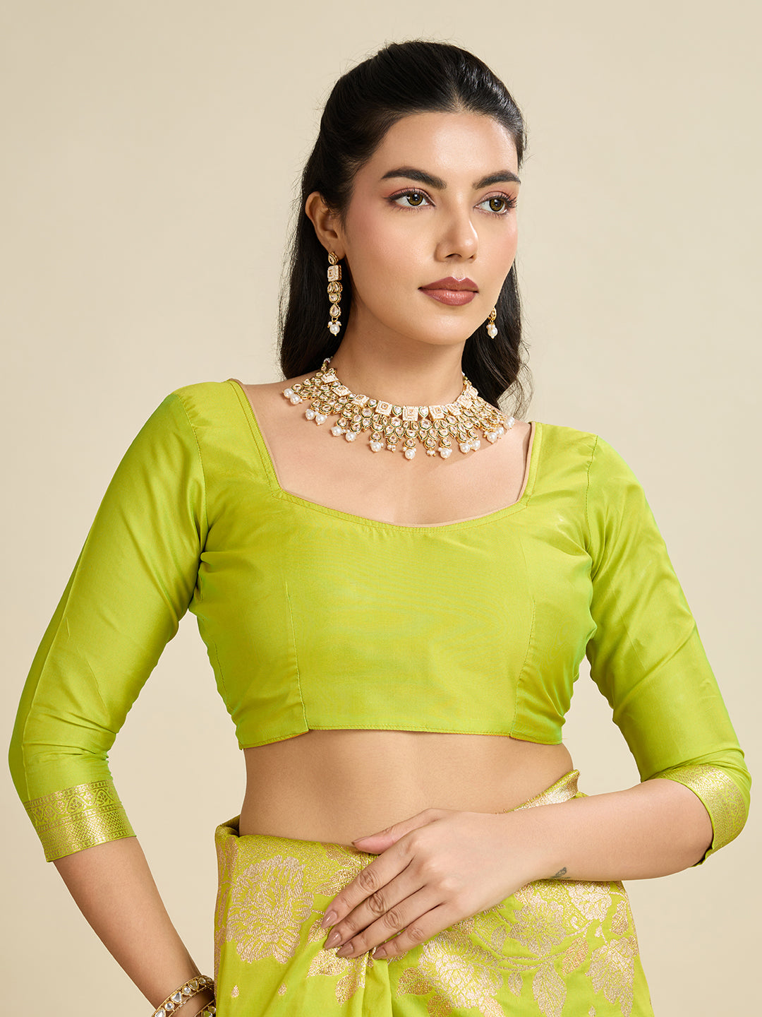 Jyoti Fashion Women's Green Soft Kanjivaram Silk Zari Woven Designer Saree with Blouse | Grocsy