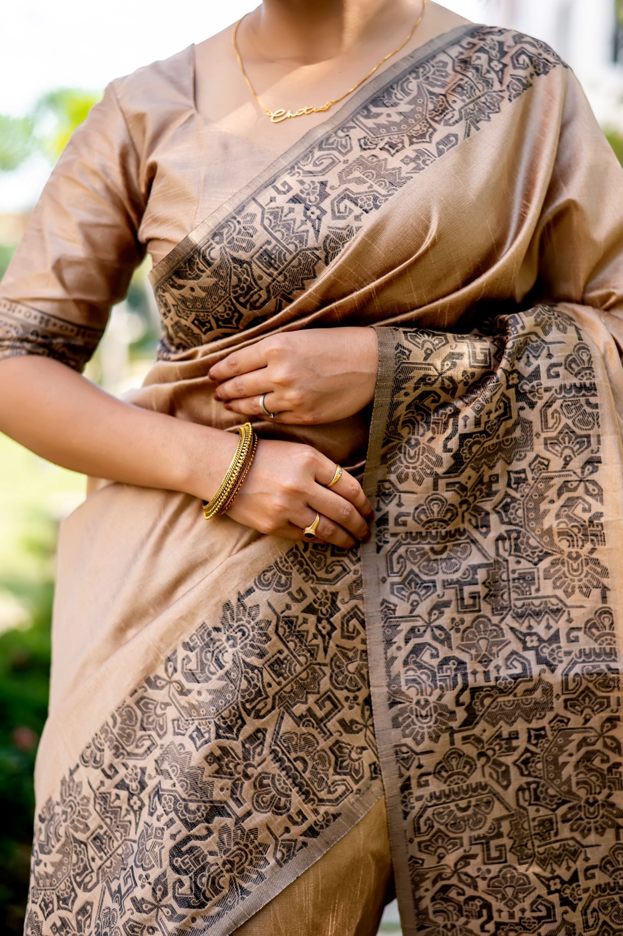 Jyoti Fashion Women's Cream Handloom Raw Silk Weaving Designer Saree with Blouse | Grocsy