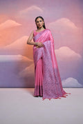Jyoti Fashion Women's Pink Handloom Raw Silk Weaving Designer Saree with Blouse | Grocsy