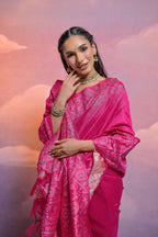 Jyoti Fashion Women's Rani Pink Handloom Raw Silk Weaving Designer Saree with Blouse | Grocsy