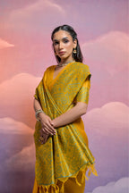 Jyoti Fashion Women's Yellow Handloom Raw Silk Weaving Designer Saree with Blouse | Grocsy
