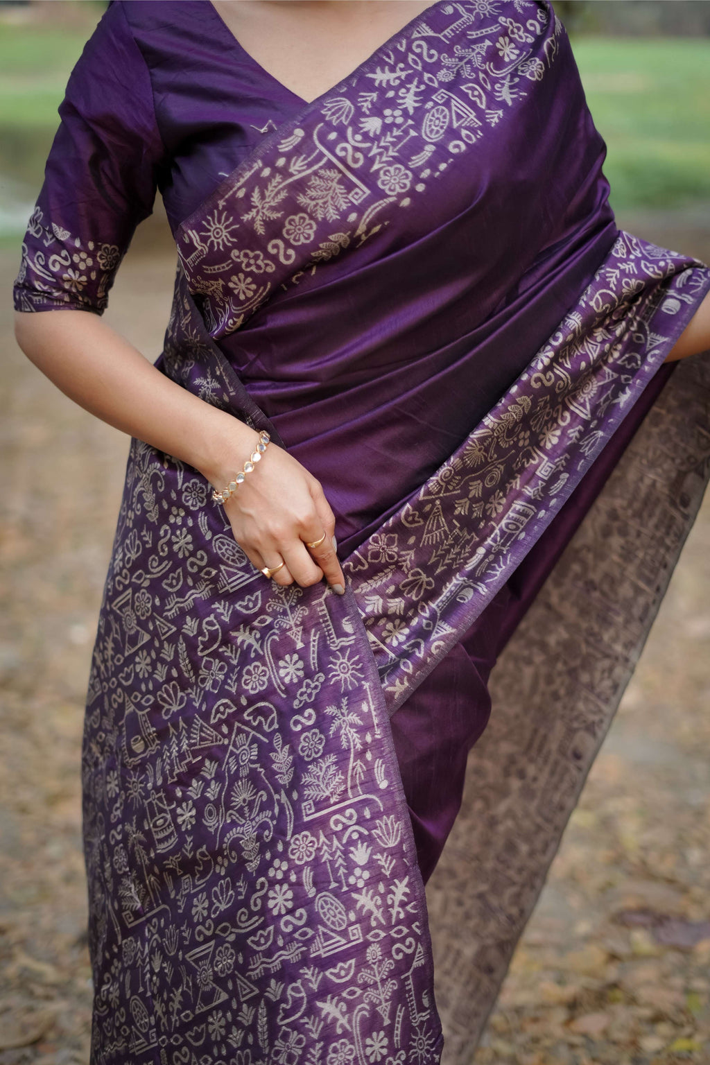 Jyoti Fashion Women's Wine Handloom Raw Silk Weaving Designer Saree with Blouse | Grocsy