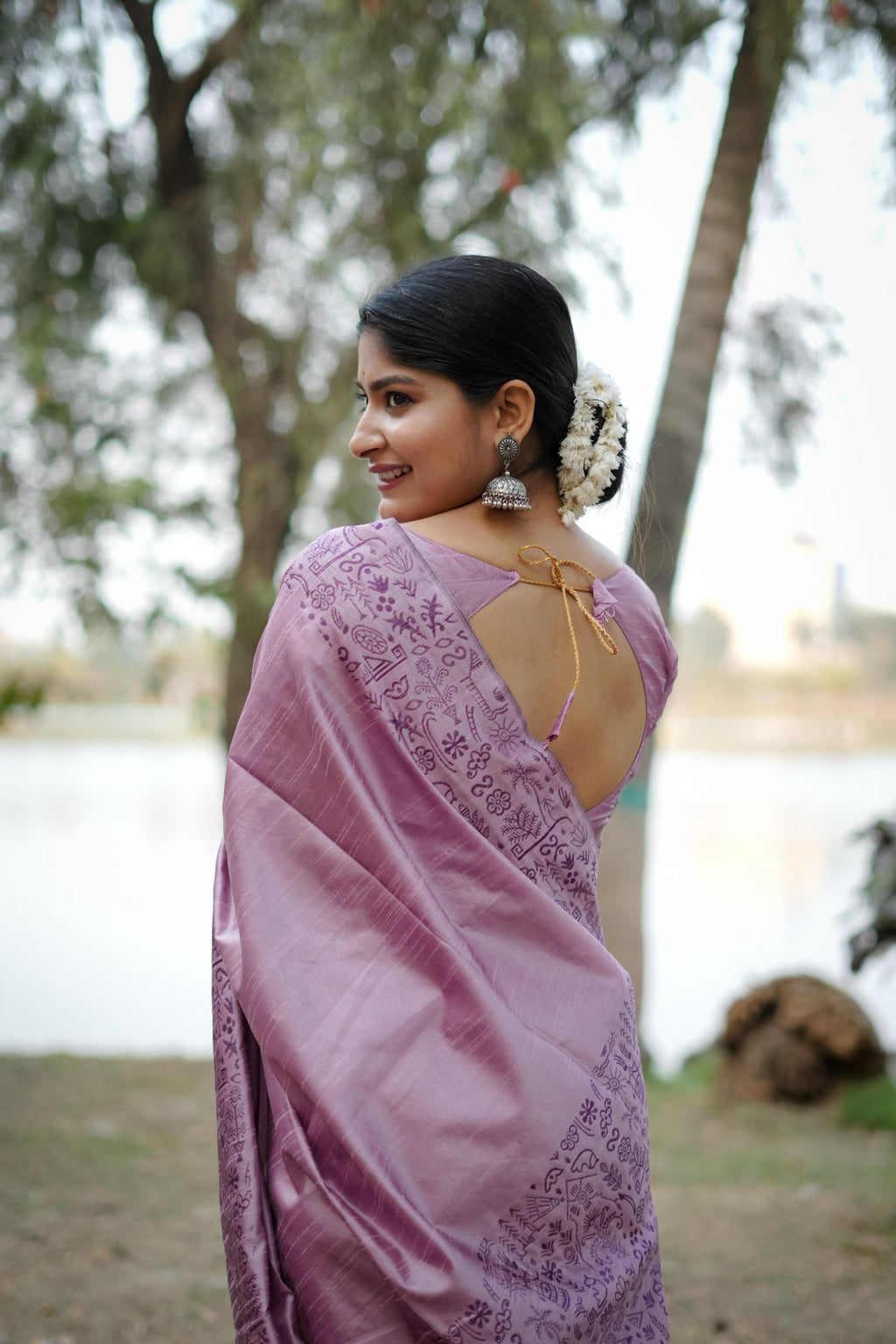 Jyoti Fashion Women's Purple Handloom Raw Silk Weaving Designer Saree with Blouse | Grocsy