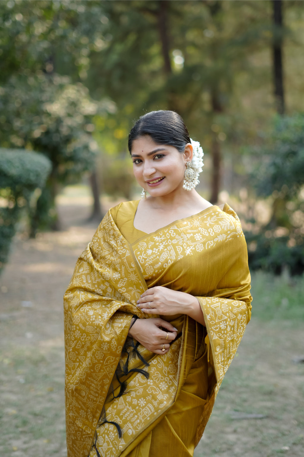 Jyoti Fashion Women's Mustard Handloom Raw Silk Weaving Designer Saree with Blouse | Grocsy