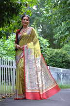 Jyoti Fashion Women's Green Soft Tussar Silk Printed Designer Saree with Blouse | Grocsy