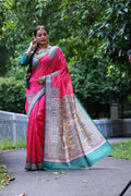 Jyoti Fashion Women's Pink Soft Tussar Silk Printed Designer Saree with Blouse | Grocsy