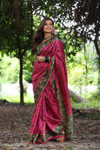Jyoti Fashion Women's Grey Soft Tussar Silk Peacock Printed Designer Saree with Blouse | Grocsy