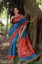 Jyoti Fashion Women's Wine Soft Tussar Silk Peacock Printed Designer Saree with Blouse | Grocsy