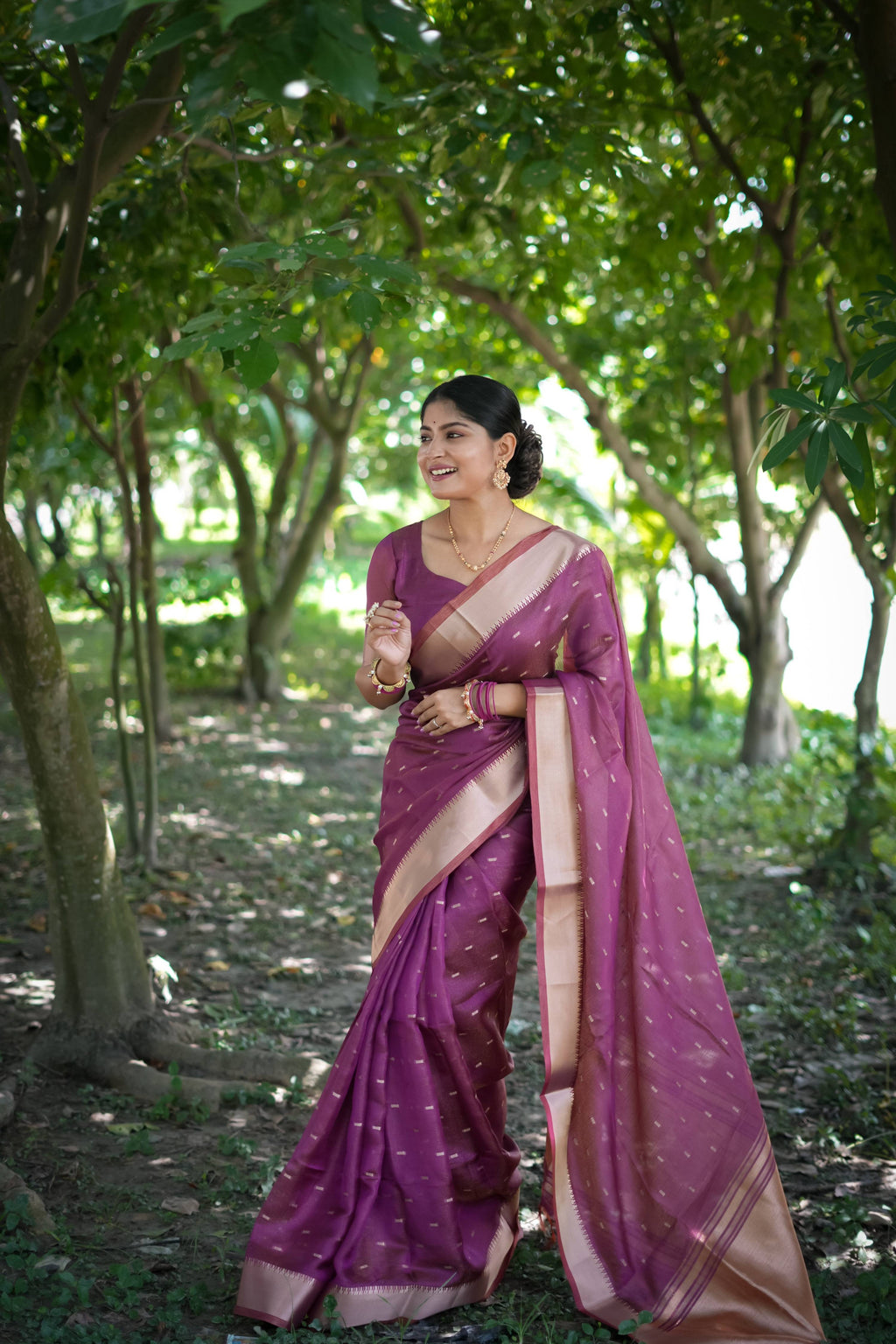 Jyoti Fashion Women's Purple Soft Kalyani Silk Zari Woven Designer Saree with Blouse | Grocsy