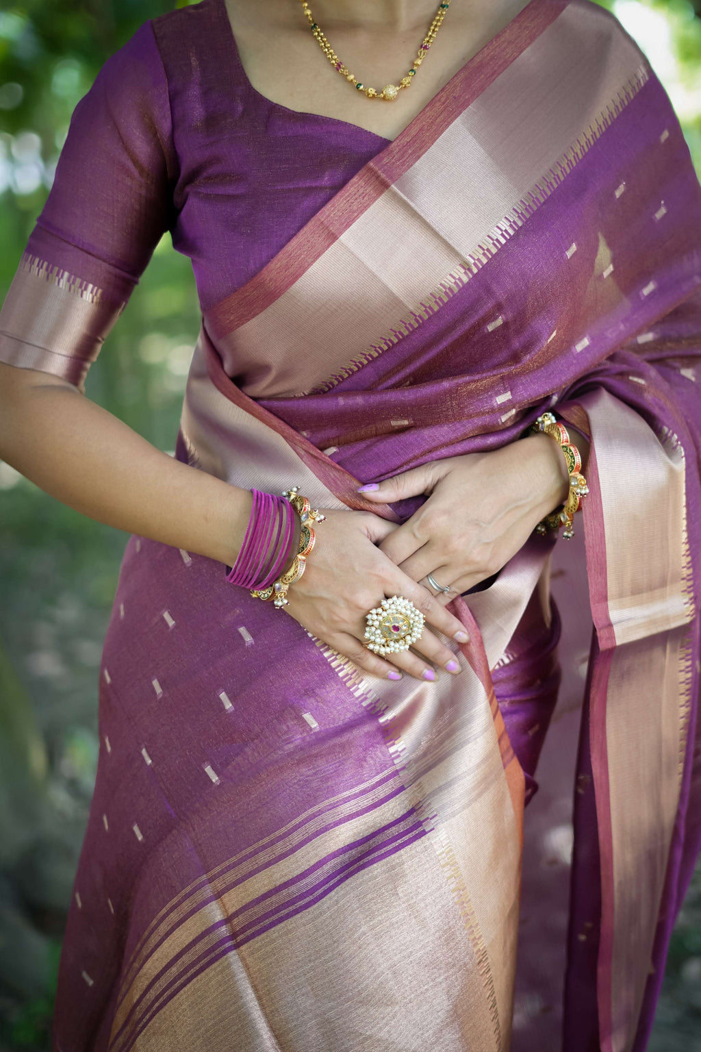 Jyoti Fashion Women's Purple Soft Kalyani Silk Zari Woven Designer Saree with Blouse | Grocsy