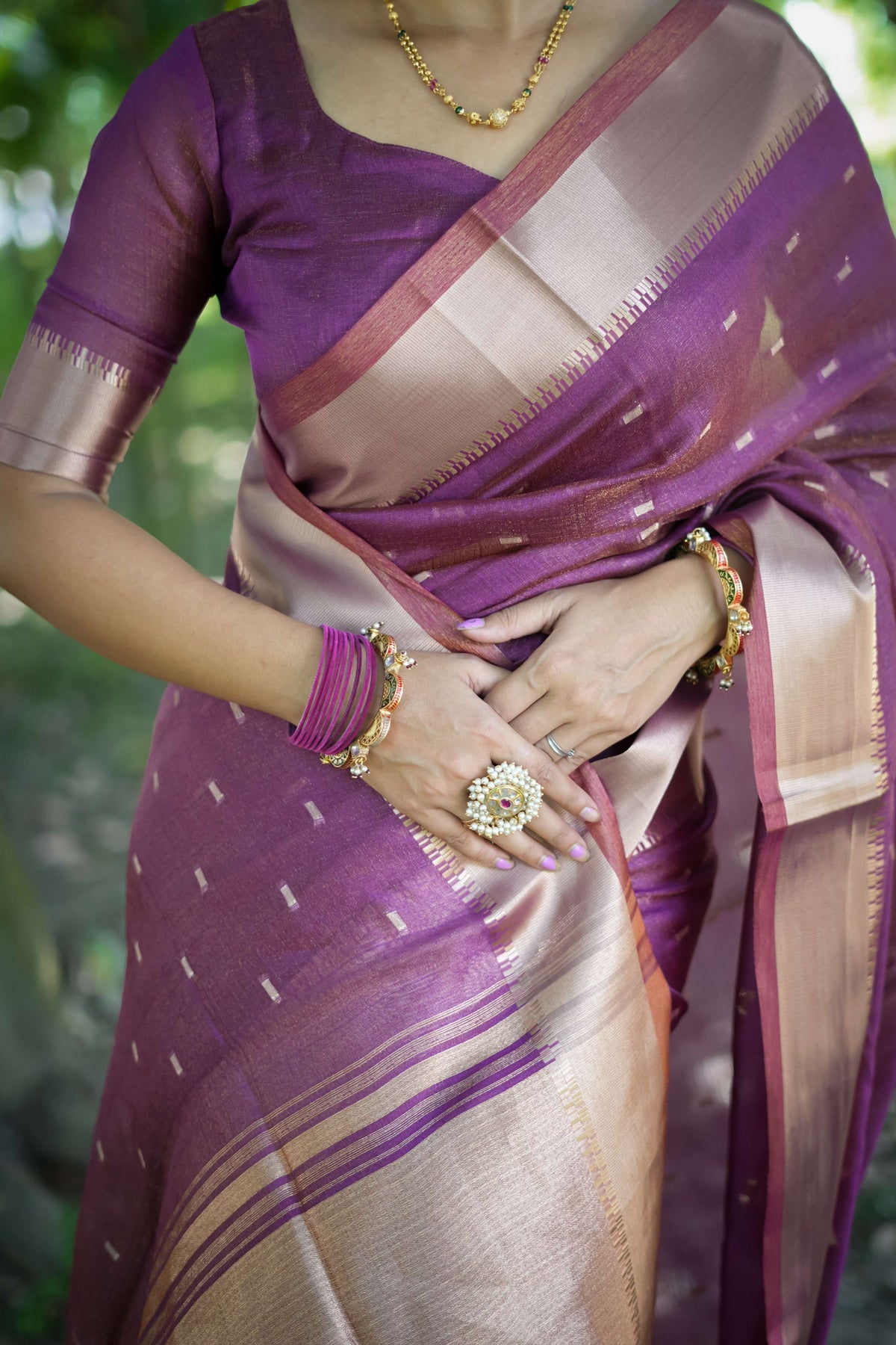 Jyoti Fashion Women's Purple Soft Kalyani Silk Zari Woven Designer Saree with Blouse | Grocsy