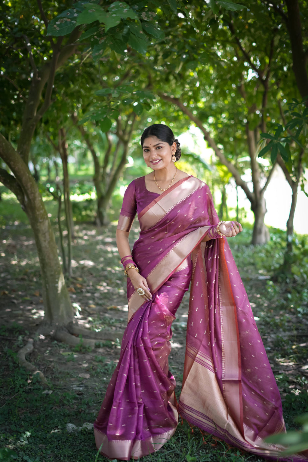 Jyoti Fashion Women's Purple Soft Kalyani Silk Zari Woven Designer Saree with Blouse | Grocsy