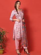 Jyoti Fashion Women's Mauve Cotton Digital Printed Festive Wear Designer Straight Suit Set | Grocsy
