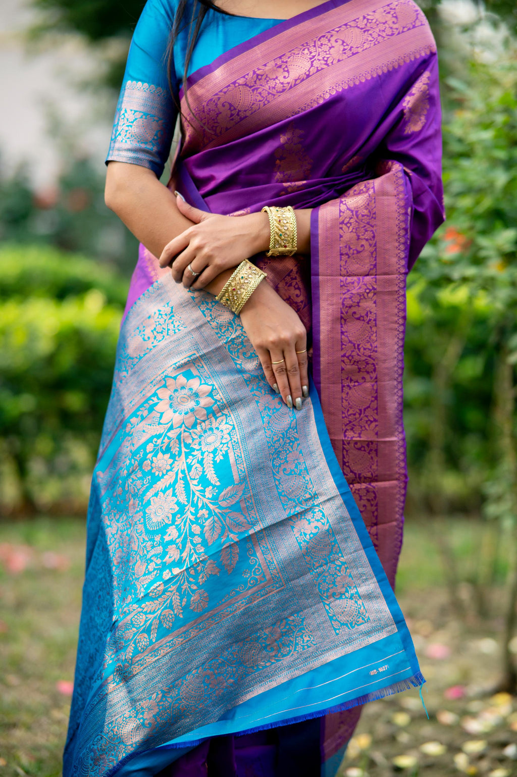 Jyoti Fashion Women's Purple Soft Banarasi Silk Zari Woven Saree with Blouse | Grocsy