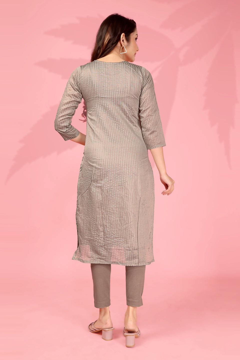 Jyoti Fashion Women's Grey Kanchi Cotton Lining Zari Woven Designer Kurti Only | Grocsy