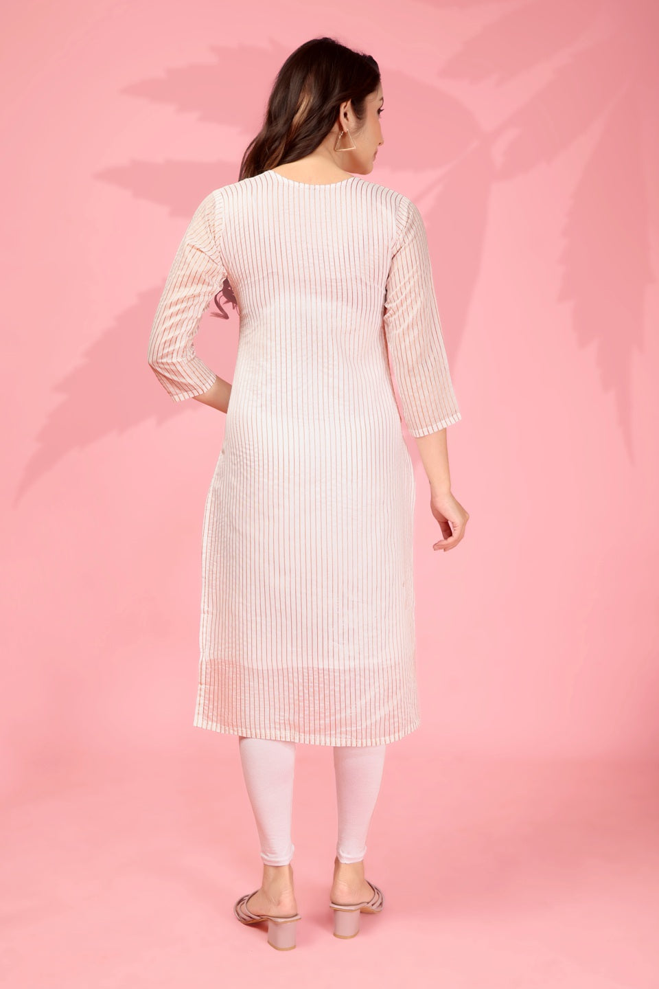 Jyoti Fashion Women's White Kanchi Cotton Lining Zari Woven Designer Kurti Only | Grocsy