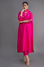 Jyoti Fashion Women's Pink Silk Blend Embroidered Designer Kurta Set with Dupatta | Grocsy