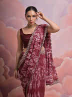 Jyoti Fashion Women's Coffee Sequence with Zari Codding Georgette Saree with Blouse | Grocsy