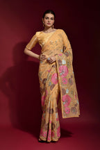 Jyoti Fashion Women's Chiku Sequence Embroidery Georgette Saree with Blouse | Grocsy