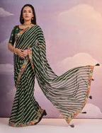 Jyoti Fashion Women's Green Coding Sequence Georgette Saree with Blouse | Grocsy