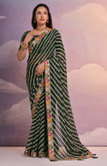 Jyoti Fashion Women's Green Coding Sequence Georgette Saree with Blouse | Grocsy
