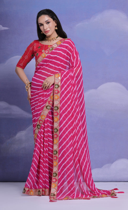 Jyoti Fashion Women's Rani Coding Sequence Georgette Saree with Blouse | Grocsy